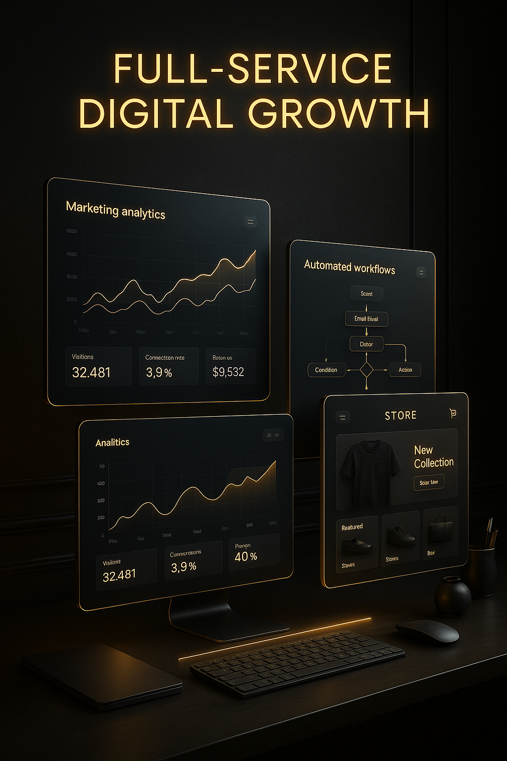 E-handelsdashboard med tillväxt