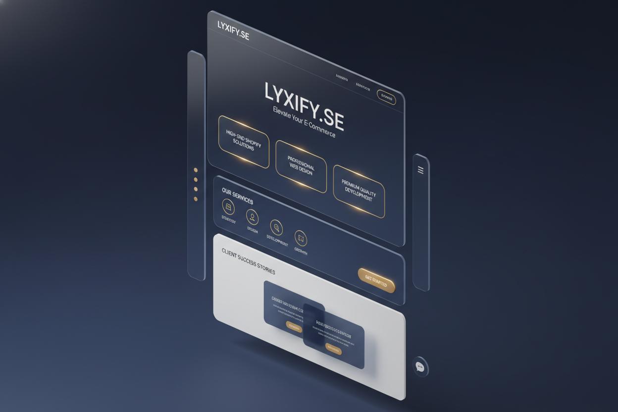 gör en 3d bild av en lyx webbsida.som lyxify.se Den ska se v